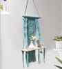 (1Pc) Green Cotton Macrame Hanging Shelf