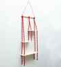 (1Pc) Red Cotton Macrame Hanging Shelf