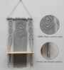 (1Pc) Grey Cotton Macrame Hanging Shelf
