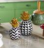 Pineapple Black Resin Showpiece