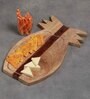 Reflections Natural Brown Wood Pineapple Appetizer Platter Cum Chopping Board
