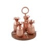 Reflections Copper Iron 3 Pcs Condiment Jar with Spoon & Tray
