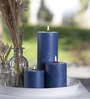 Pineapple
Scented Set Of 3 Blue Color Pillar Candles