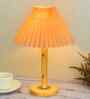 Pinewood Table Lamps, Fabric Linen Lampshade, Pleated Jute