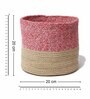 (1Pc) Pink & Beige Jute Handwoven Multipurpose Planter & Storage Basket