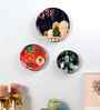PInk & Blue Monument Meena Plates Wall Art Set of 3