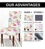 Multicolor Floral Polyester Blend 14x38 Inches Chair Covers (Set of 4)
