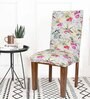 Multicolor Floral Polyester Blend 14x38 Inches Chair Covers (Set of 4)