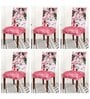Pink Printed Polyester Blend 14x38 Inches Chair Covers (Set of 6)