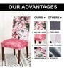 Pink Printed Polyester Blend 14x38 Inches Chair Covers (Set of 6)