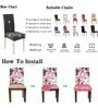 Pink Printed Polyester Blend 14x38 Inches Chair Covers (Set of 6)