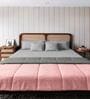 Pink And Grey Microfiber Solid Reversible 150 GSM Double Bed Comforter