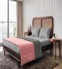 Pink And Grey Microfiber Solid Reversible 150 GSM Double Bed Comforter