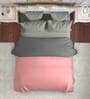 Pink And Grey Microfiber Solid Reversible 150 GSM Double Bed Comforter