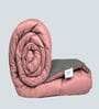 Pink And Grey Microfiber Solid Reversible 150 GSM Single Bed Comforter
