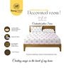 Pink & White Glace Cotton Floral Print Elastic Fitted King Bedsheet With 2 Pillow Covers