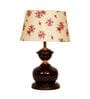 Pink & White Shade Table Lamp With Metal Base
