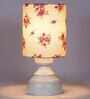 Pink & White Shade Table Lamp With Metal Base