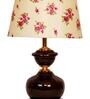 Pink & White Shade Table Lamp With Metal Base