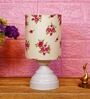 Pink & White Shade Table Lamp With Metal Base