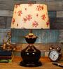 Pink & White Shade Table Lamp With Metal Base