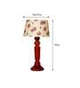 George Pink & White Fabric Shade Night Lamp With Wood Base