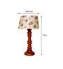 Regis Pink & White Fabric Shade Night Lamp With Wood Base