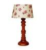 Regis Pink & White Fabric Shade Night Lamp With Wood Base