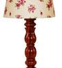 Manderley Pink & White Fabric Shade Night Lamp With Wood Base