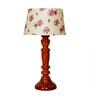 Fenerty Pink & White Fabric Shade Night Lamp With Wood Base