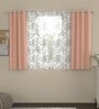Pink Floral Polyester 5 Ft Blackout Eyelet Window Curtains (Set of 4)