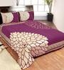 Purple Abstract 500 TC Chenille Double Bed Cover with 2 Pillow Covers