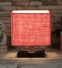 Pink  Shade Table Lamp With Wood Base