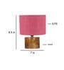 Pink  Shade Table Lamp With Wood Base