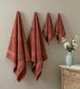 Pink 100% Cotton 380 Gsm Bath Towel 4 Pc