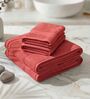 Pink 100% Cotton 380 Gsm Bath Towel 4 Pc