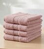 Pink 100% Cotton 600 Gsm Face Towel 4 Pc