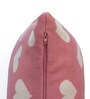 Pink Woven Cotton 16 x 16 Inches Cushion Cover