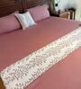 Primose Pink and White 100% Cotton 18x96 Inches Embroidered Floral Bed Runner