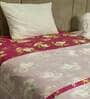 Pink Floral 100% Cotton 300 GSM Single Bed Dohar