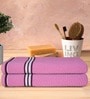 Pink 100% Cotton Patterned 400 GSM Bath Towels (set of 2)
