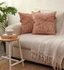 Pink 100% Cotton Solid 16x16 inches Cushion Covers (Set of 2)