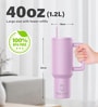 Pink 1200ml Stainless Steel Double Insulated Leak Proof Coffee Tumbler with Lid & Straw
