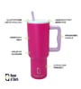 Pink 1200ml Stainless Steel Double Insulated Leak Proof Coffee Tumbler with Lid & Straw