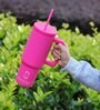 Pink 1200ml Stainless Steel Double Insulated Leak Proof Coffee Tumbler with Lid & Straw