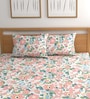 Pink 180 TC Floral Cotton Queen Double Bedsheet 2 Pillow covers