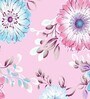 Pink 200 TC Floral Cotton Single Bedsheet Pillow covers