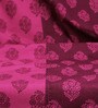 Pink 200 TC Motifs Print Cotton Fitted Double Bed Sheet with 2 Pillow Cover