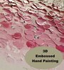 Pink 3D Embossed Floral Original Handmade On Canvas Painting