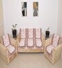 Pink 5 Seater Floral 10Pcs Sofa Covers